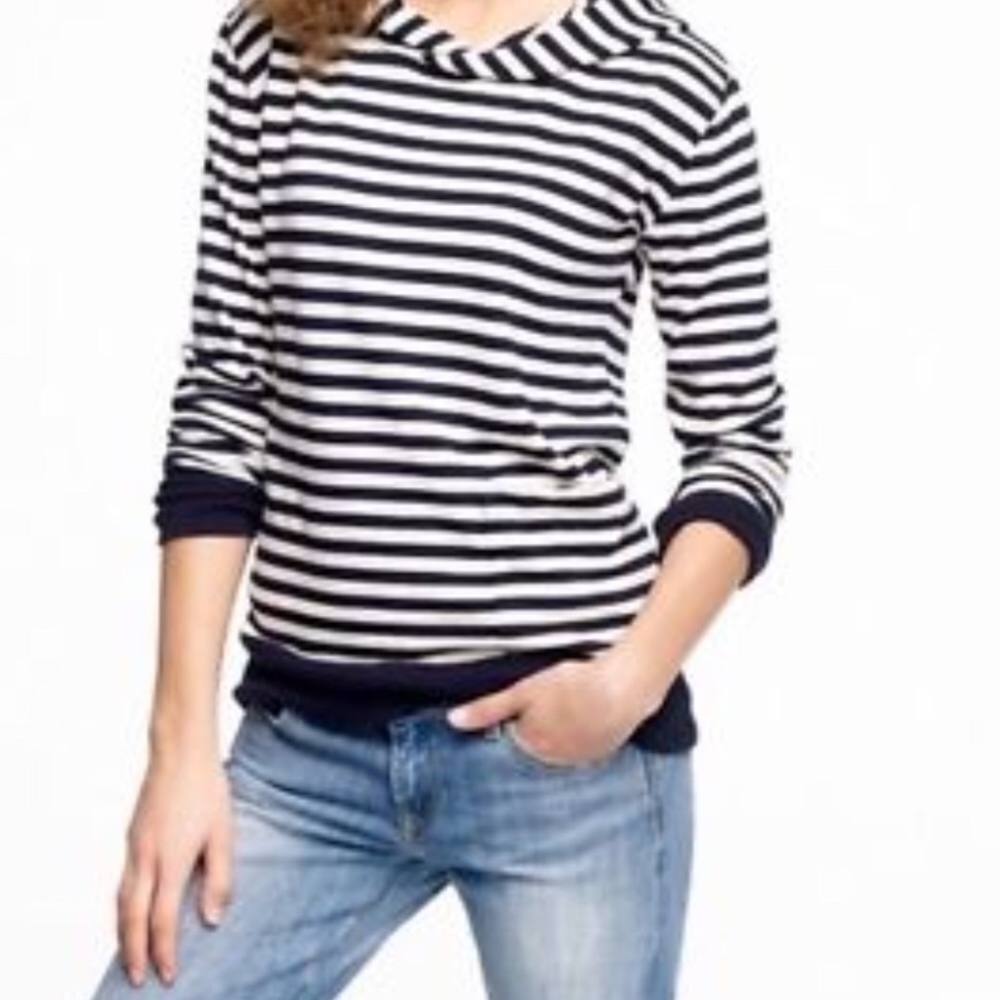 J. CREW Striped Ultra Knit Lineup Hoodie XS (0-2)